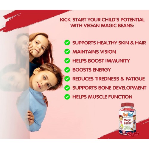 ActiKid Magic Beans Multi-Vitamin, Raspberry, 90 Gummies - 3
