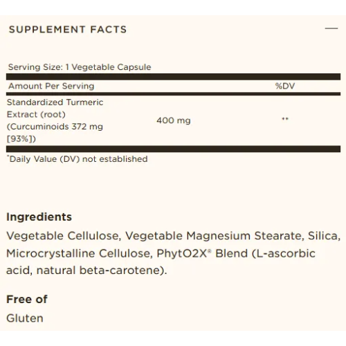Solgar Turmeric Root Extract, 60 vegetable capsules - 1