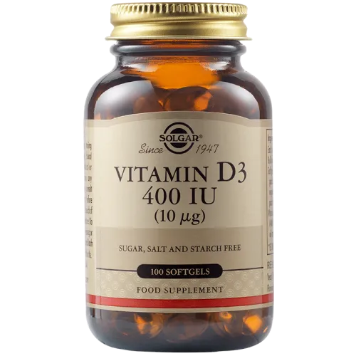 Solgar Vitamin D3 400 IU, 100 softgels