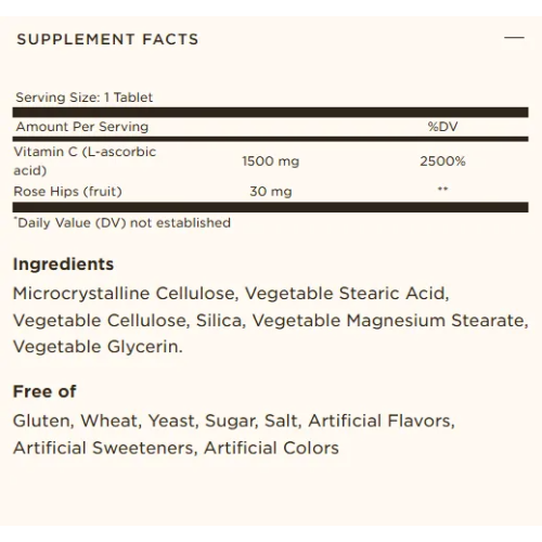 Solgar Vitamin C with Rose Hips 1500 mg, 90 tablets - 1