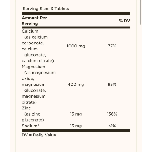 Solgar Calcium Magnesium Plus Zinc, 100 tablets - 1